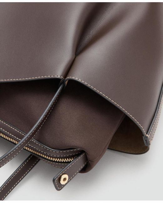 Mango Brown Large Shopper Bag