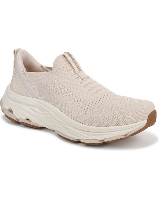 Ryka White Devotion Max Knit Slip On Walking Sneakers