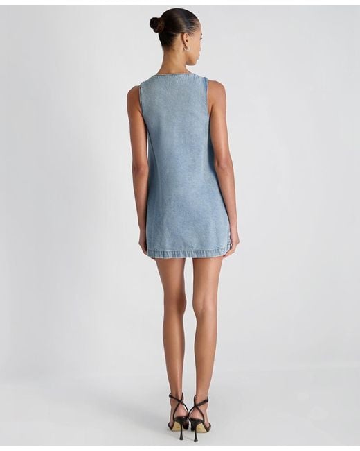 French Connection 90s Denim Button-front Sleeveless Dress in Blue | Lyst