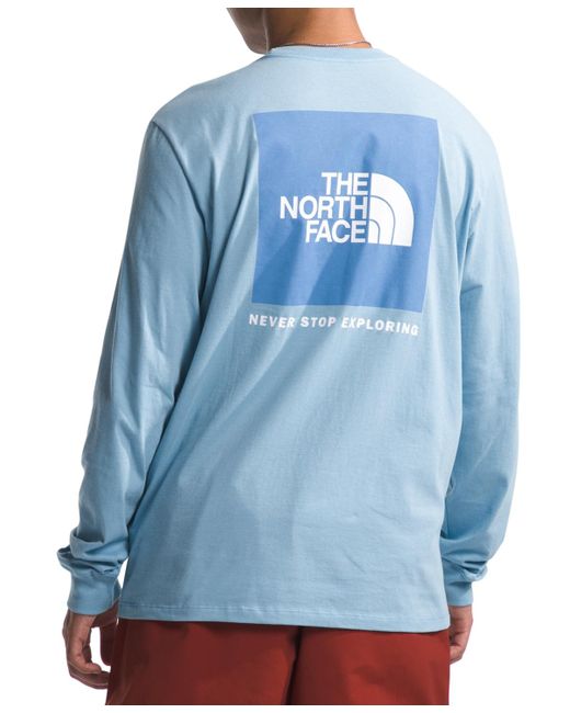 The North Face Blue Box Nse Standard-fit Logo Graphic Long-sleeve T-shirt for men