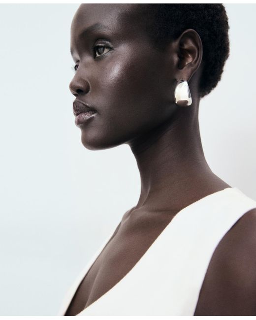 Mango White Suit-style Linen Jumpsuit