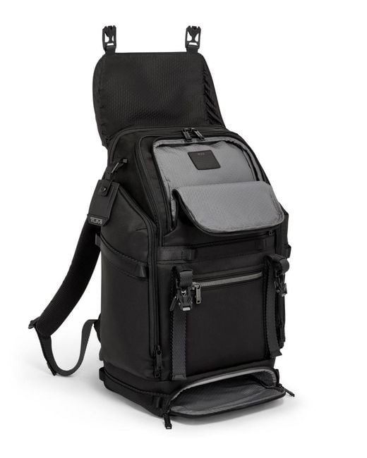 Tumi Black Alpha Bravo Expedition Flap Backpack