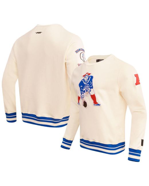 Pro Standard White New England Patriots Retro Classics Fleece Pullover Sweatshirt for men