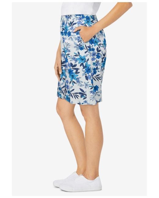 Woman Within Blue Within Split Skirt