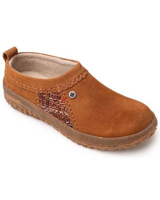 Minnetonka Brown Tamarra Suede Clogs