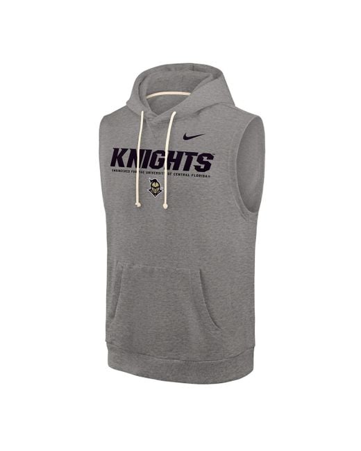 Nike Gray Ucf Knights 2025â Sideline Standard Issue Sleeveless Hoodie for men
