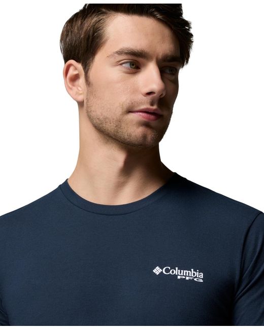 Columbia Blue Pfg Yeager Graphic T-shirt for men