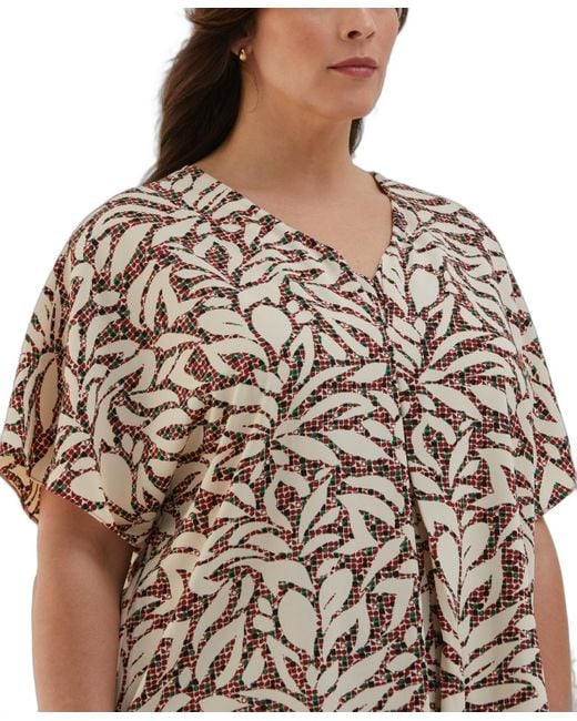 ELLA rafaella Brown Plus Size Layered Dolman Short Sleeve Top
