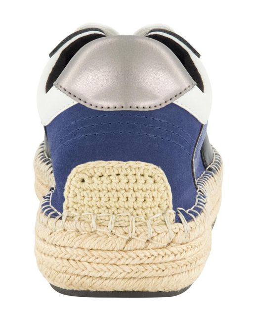 Karl Lagerfeld Blue Lace Up Espadrille Chunky Sole Sneakers for men