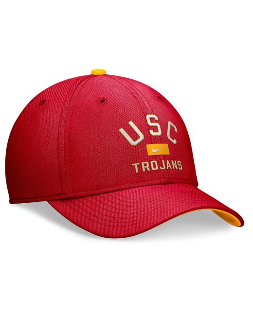 Nike Red Usc Trojans Primetime Swoosh Flex Hat for men