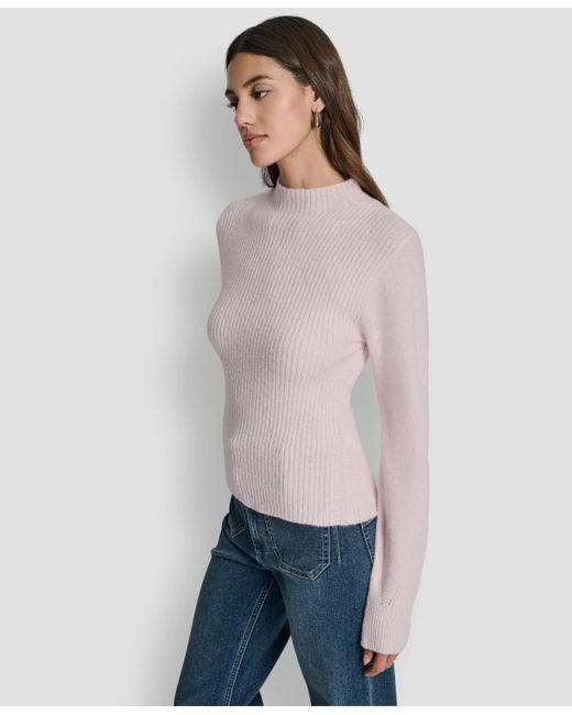 DKNY Multicolor Crewneck Blouson Sleeves Sweater