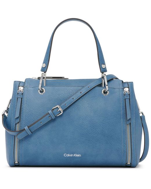 Calvin Klein Reyna Satchel Bag in Vintage Blue (Blue) Lyst