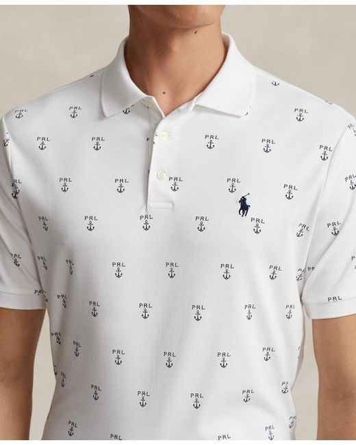 Polo Ralph Lauren White Classic-fit Printed Soft Cotton Polo Shirt for men