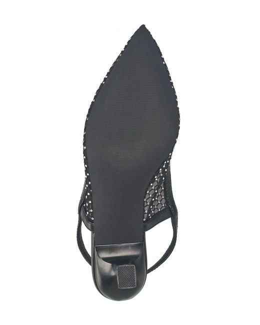 French Connection Black Flared Mesh Pumps