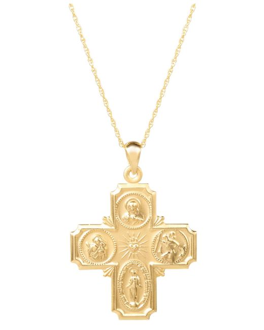 Giani Bernini Metallic Religious Figures Square Cross 18" Pendant Necklace