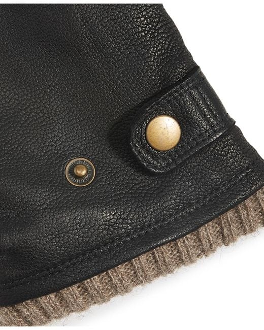 Club Room Black Quilted Cashmere Gloves for men