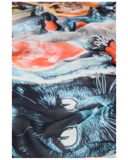 Desigual White Rectangular Patterned Foulard