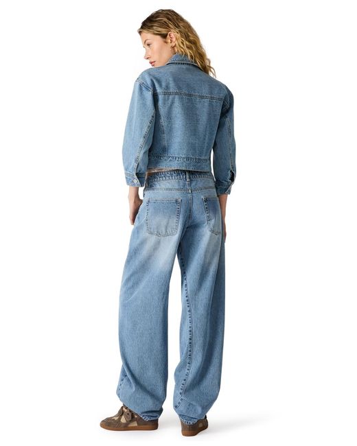 Steve Madden Blue Collared Neck Jacket