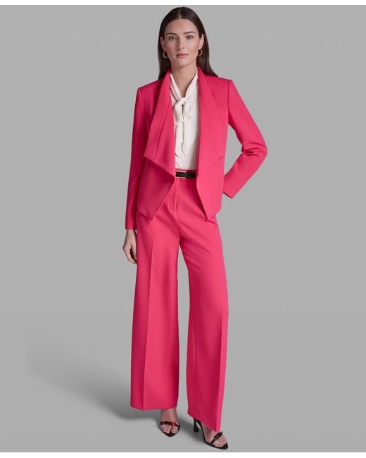 BCBGMAXAZRIA Pink Open-front Collared Jacket