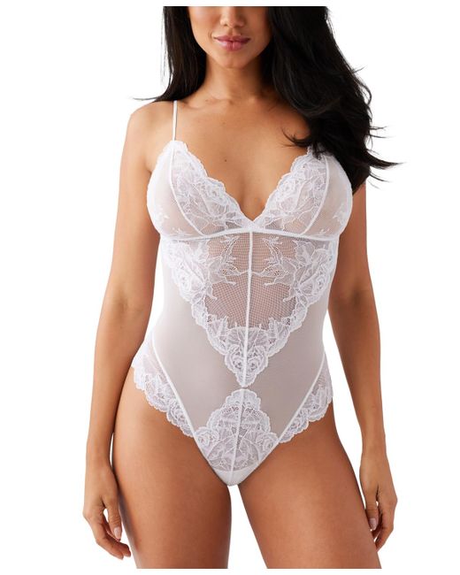 Wacoal White Vivid Attraction Thong Bodysuit 836384
