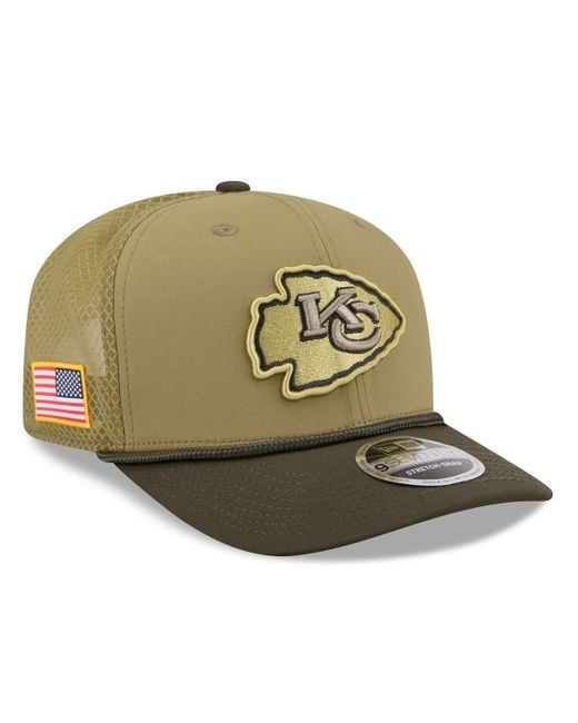 KTZ Green Kansas City Chiefs 2025 Salute To Service 9seventy Adjustable Hat for men