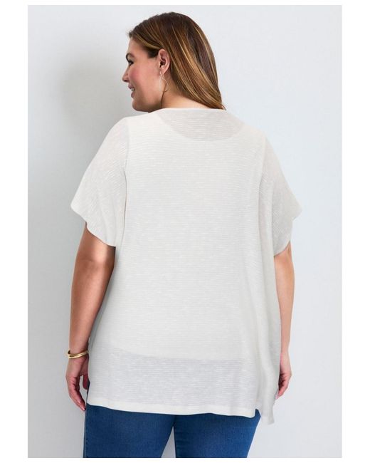 Avenue White Plus Size Lightweight Dolman Sweater