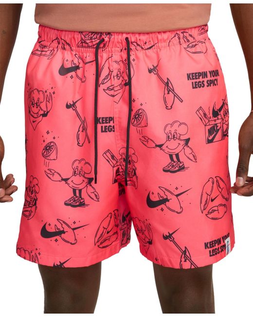 Nike Red Club Woven Printed 6" Shorts for men