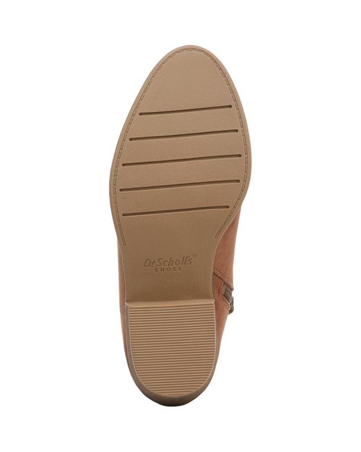 Dr. Scholls Brown Mara Stacked Block Heel Chelsea Short Boots