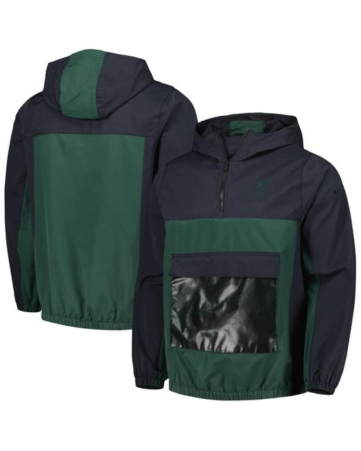 Nike Green Liverpool Anorak Hoodie Quarter-zip Jacket for men