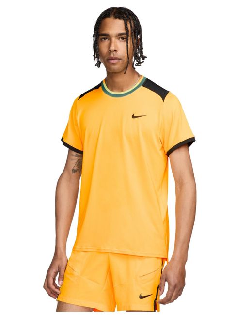 Nike Orange Advantage Dri-fit Logo Tennis T-shirt for men