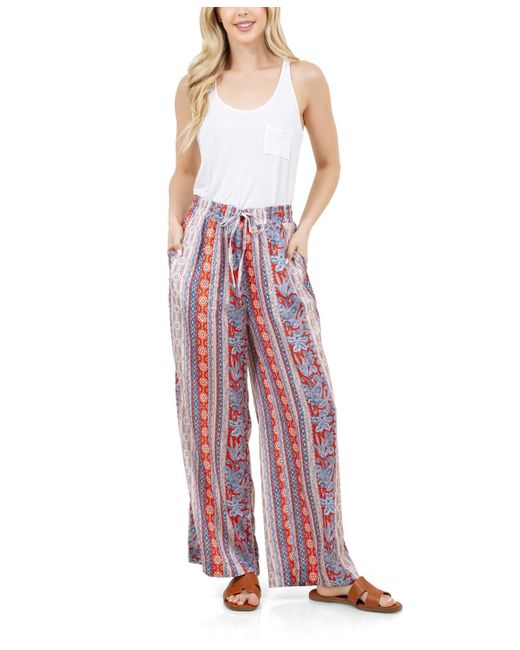 Fever Purple Print Drawstring Pant