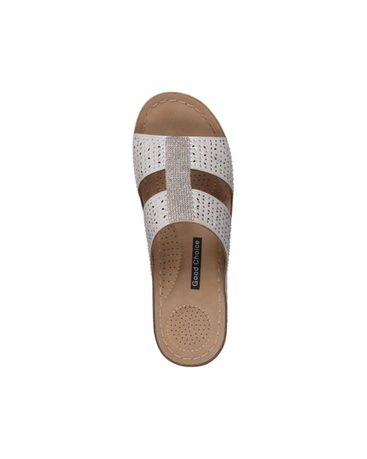 Gc Shoes White Carrie Embellished Wedge Sandals