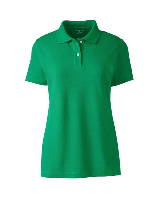 Lands' End Green School Uniform Short Sleeve Basic Mesh Polo Shirt