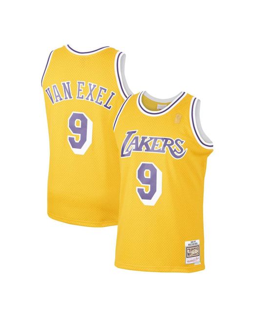 Mitchell & Ness Synthetic Nick Van Exel Gold Los Angeles Lakers 1996-97 Hardwood Classics