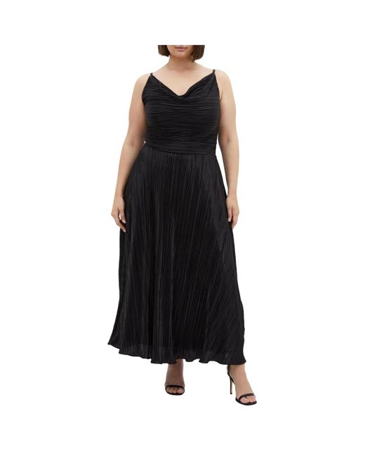 City Chic Black Plus Size Kamila Cowl Neck Dress