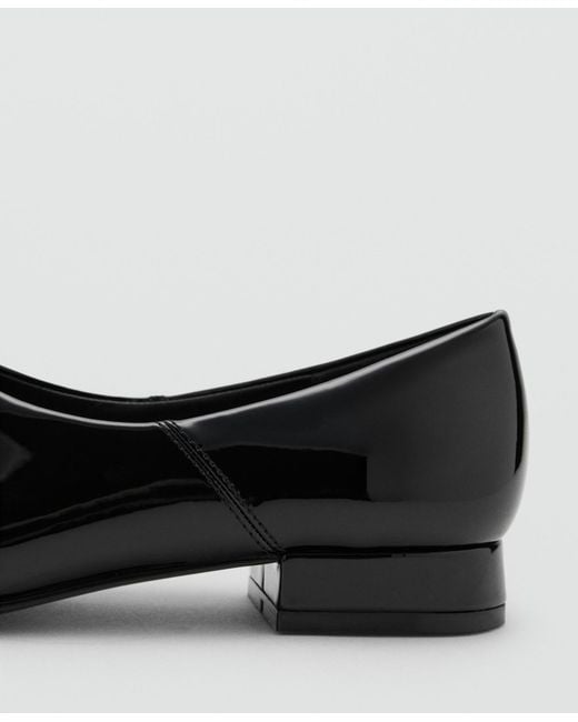 Mango Black Patent Leather Flat Shoes