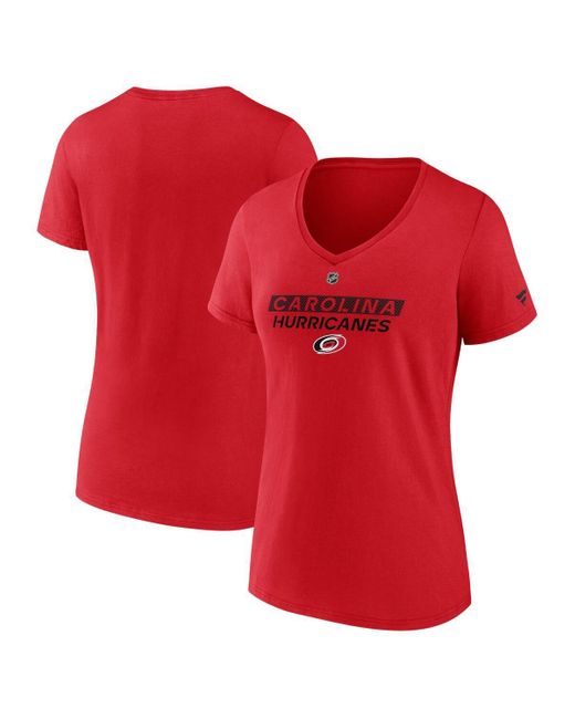 Fanatics Red Carolina Hurricanes Authentic Pro Core Primary V-neck T-shirt