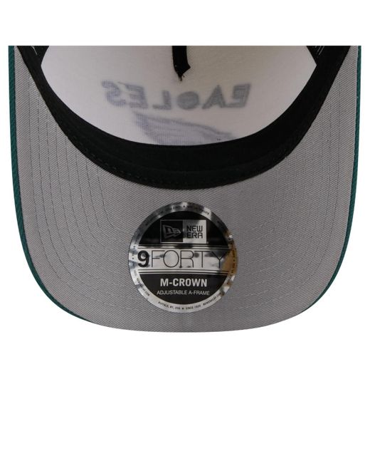 KTZ Cream/midnight Green Philadelphia Eagles 2025 Nfl Draft 9forty A-frame M-crown Adjustable Hat for men