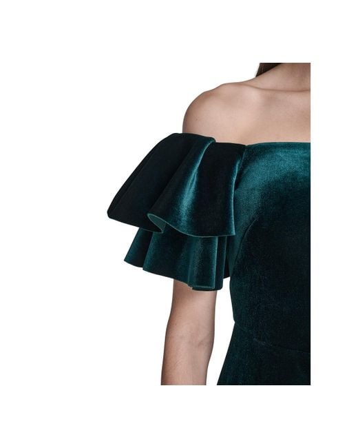 eliza j off the shoulder velvet dress Eliza J Velvet Off-the-shoulder Dress