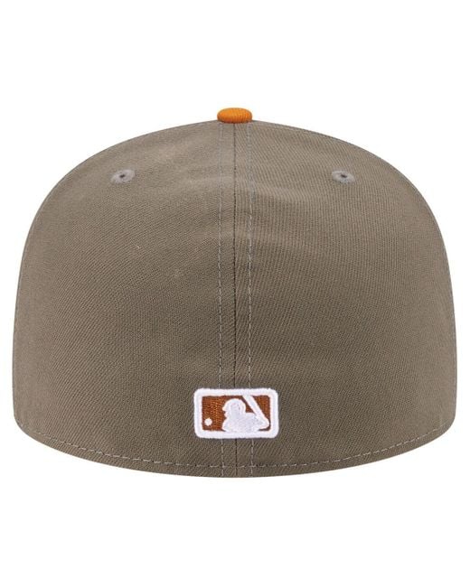 KTZ Multicolor Olive/orange Detroit Tigers Two-tone Color Pack A-frame 59fifty Fitted Hat for men