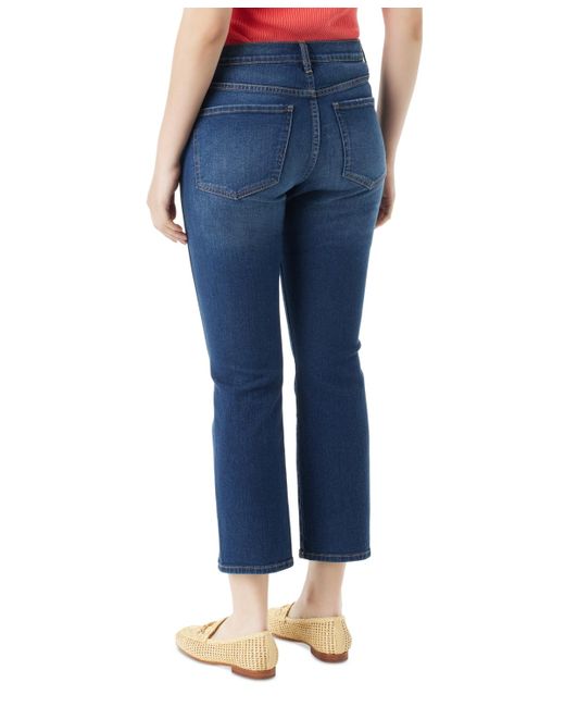 Sam Edelman Blue Linnie High-rise Kick-flare Cropped Denim Jeans