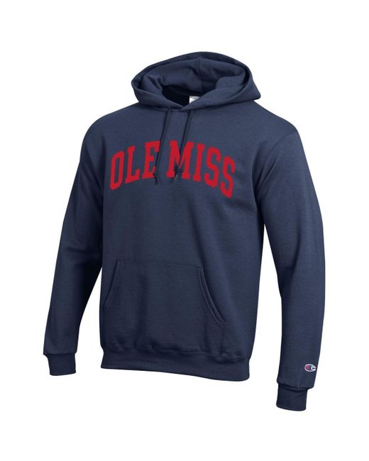 Champion Blue Ole Miss Rebels Basic Arch Fleece Pullover Hoodie for men