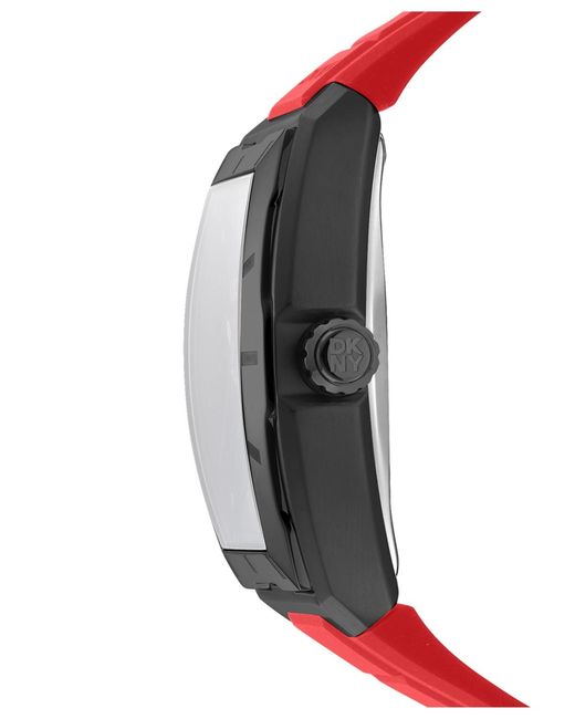 DKNY Red Urban Automatic Silicone Strap Watch for men