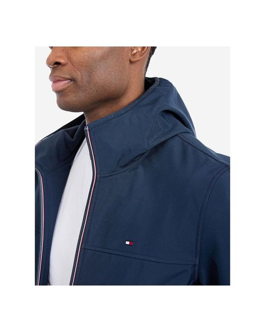 Tommy Hilfiger Blue Hooded Softshell Jacket for men