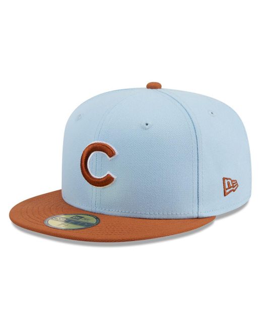 KTZ Blue /brown Chicago Cubs Spring Color Basic Two-tone 59fifty Fitted Hat for men