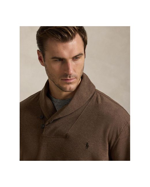Polo Ralph Lauren Brown Big & Tall Luxury Jersey Shawl-collar Pullover for men