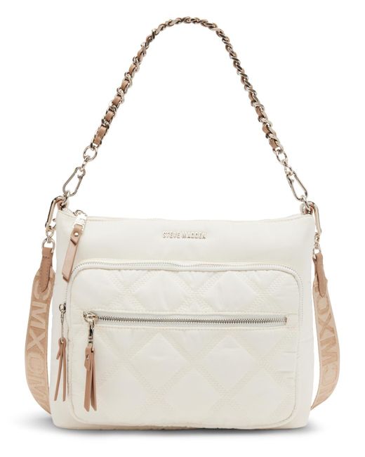 Steve Madden Natural Forrest Nylon Quilted North South Crossbody