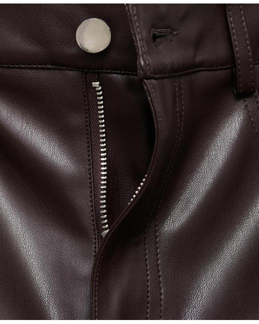Mango Multicolor Leather-effect Straight Pants