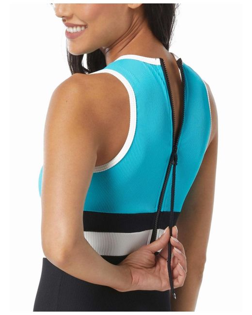 Beach House Sport Blue Aspire Ribbed One Piece Swimsuit