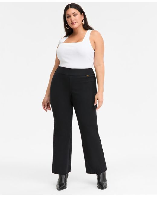 INC International Concepts Black Plus Size Mid-rise Bootcut Pants